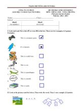 Đề thi chọn học sinh giỏi cấp trường Tiếng anh lớp 2 - Năm học 2012-2013
